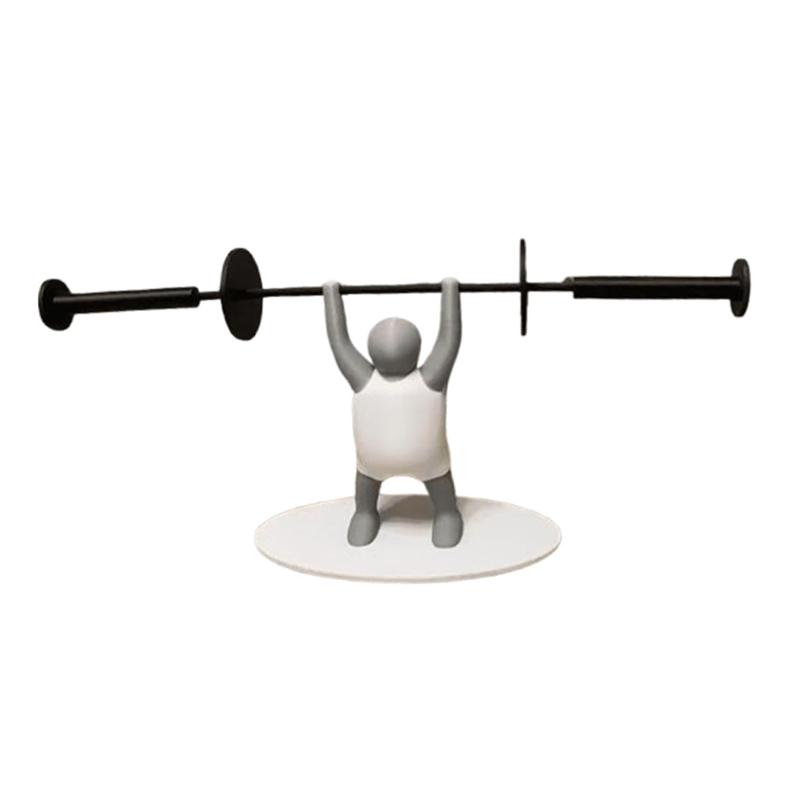 

Забавный держатель для туалетной бумаги в виде тяжелоатлета, уникальный держатель для туалетной бумаги, напечатанный на 3D-принтере, держащий штангу, декор для ванной комнаты серый