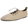 Zara Lambskin Lightweight Round-Toe Casual Flats Women flats Light-Beige 11525410002