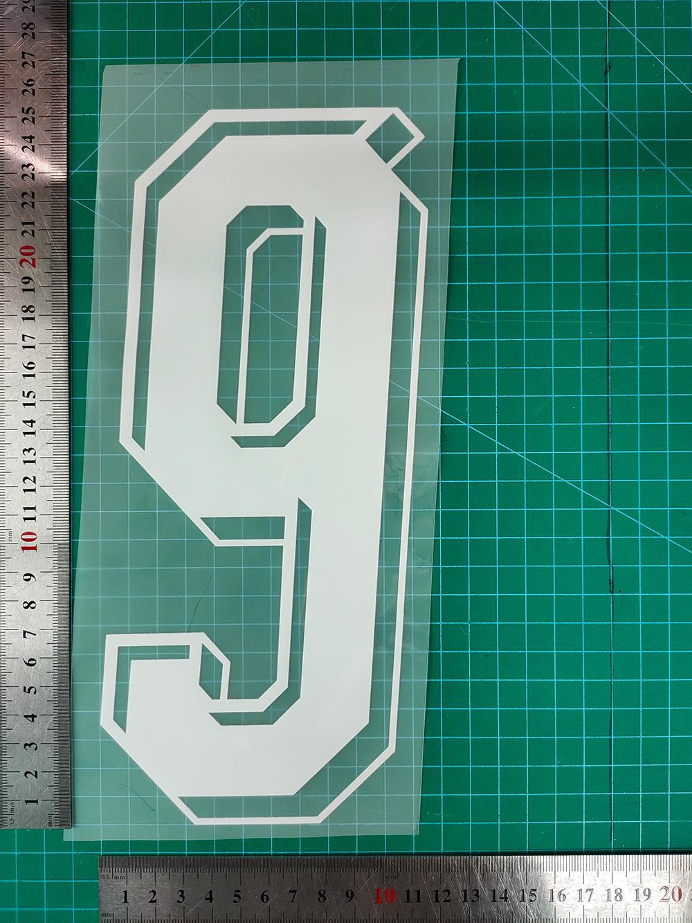 

2026 Horse Body White Collection Adult B-Grade Jersey Number Letter Heat Transfer Sticker for Football Uniforms.