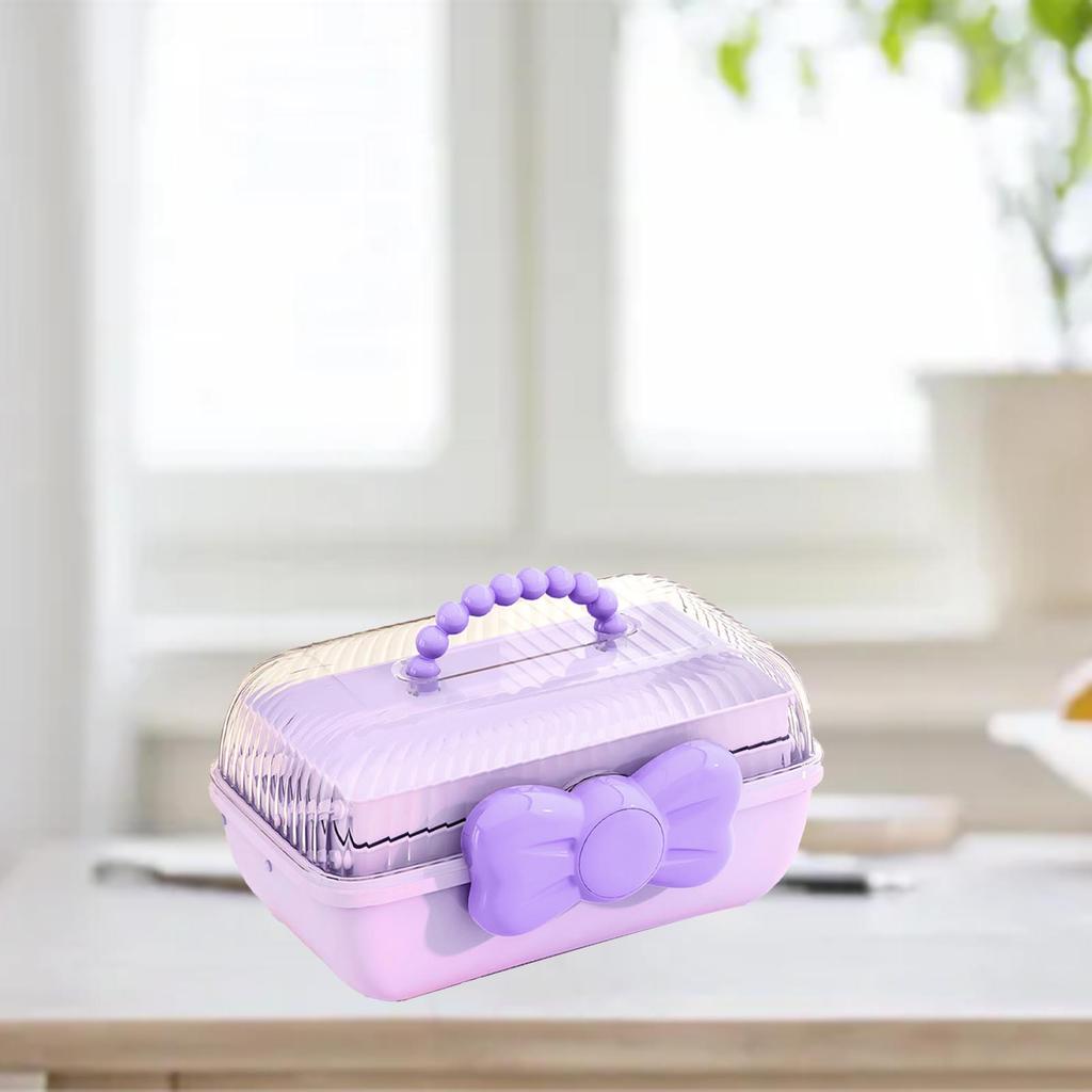 3 Tiers Desktop Storage Box Clear Cover Large Capacity Multi Grids Desk Organization Container for