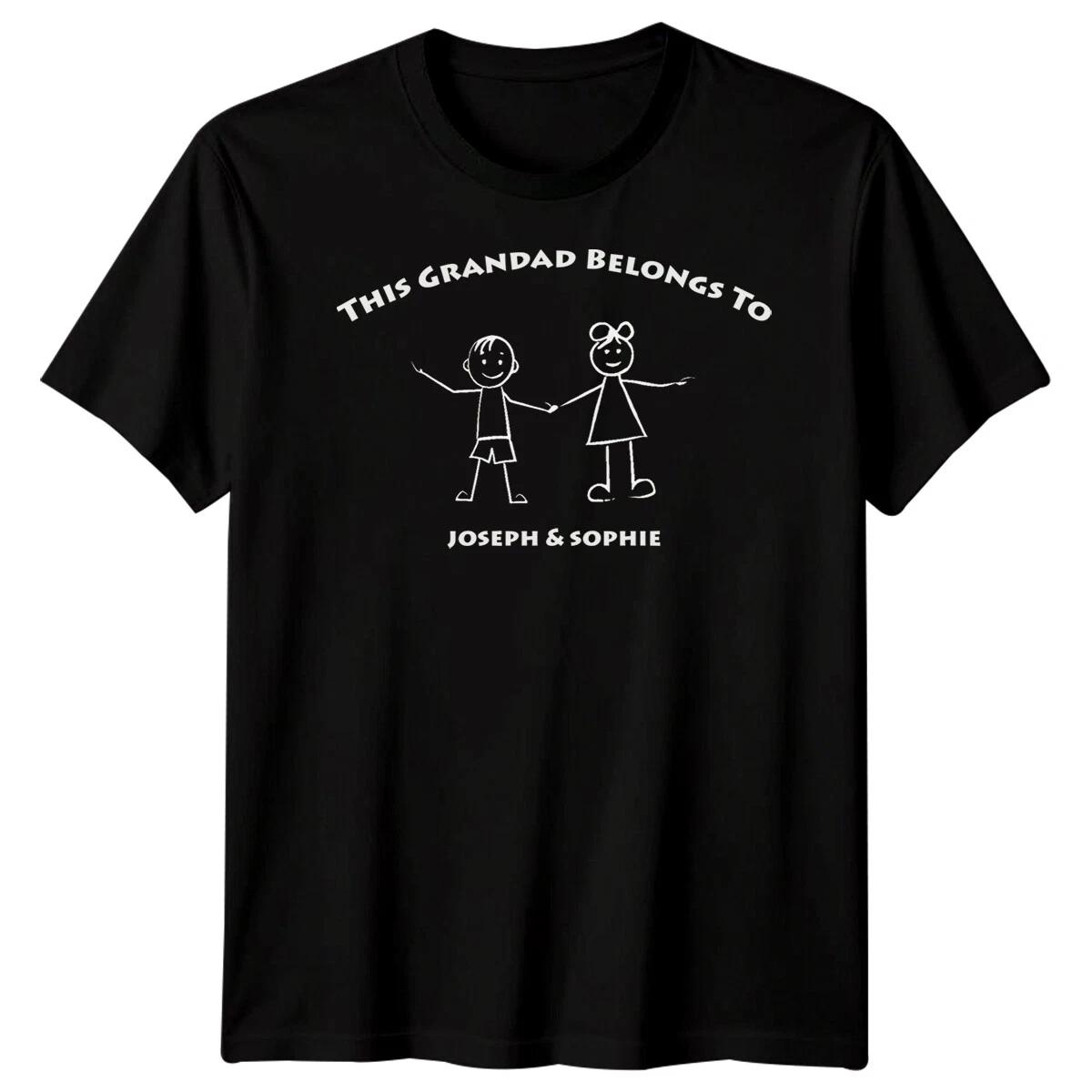Personalised Mens Grandad Belongs To Funny Fathers Day TTshirt Tee Best Dad #FD 4XL