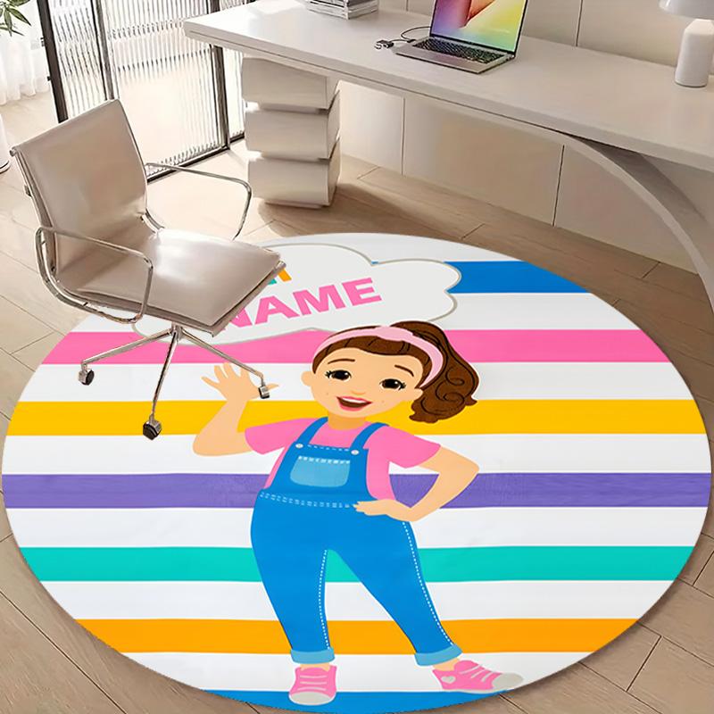 Personalized M-Ms Rachel Round Chair Office Rug - Perfect for Mat, Office Chair & More - Ideal Gift for Birthdays and Holidays