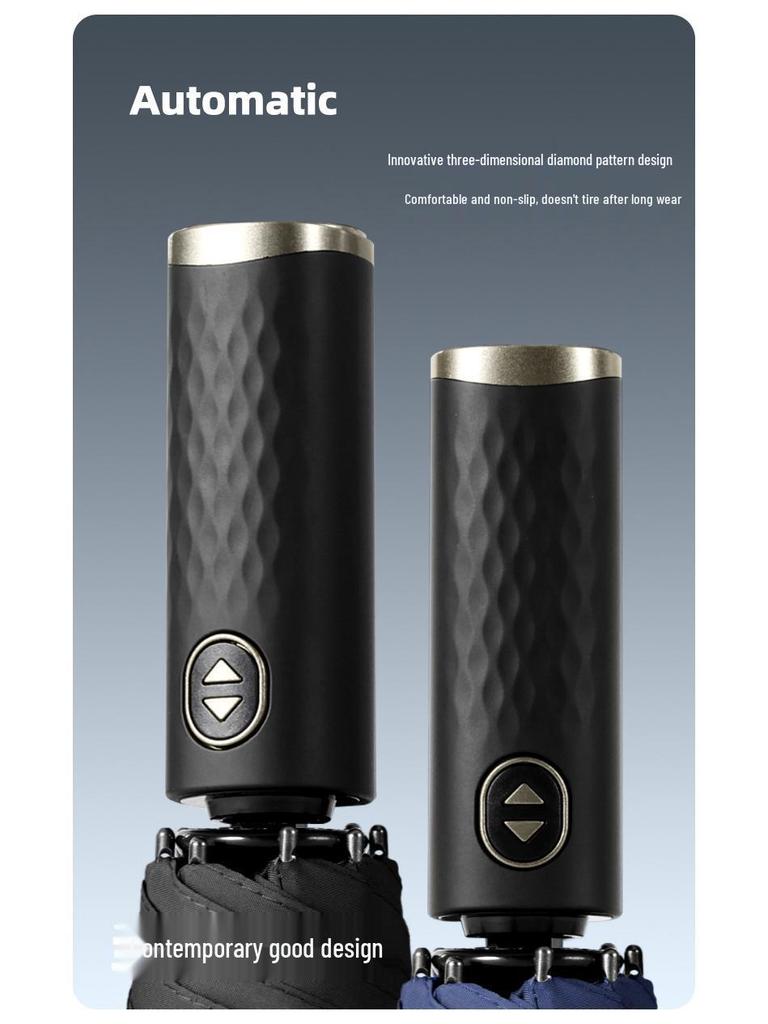 8-Rib Automatic Crease-Free Umbrella: Durable, Reinforced, and Folding for All Weather.