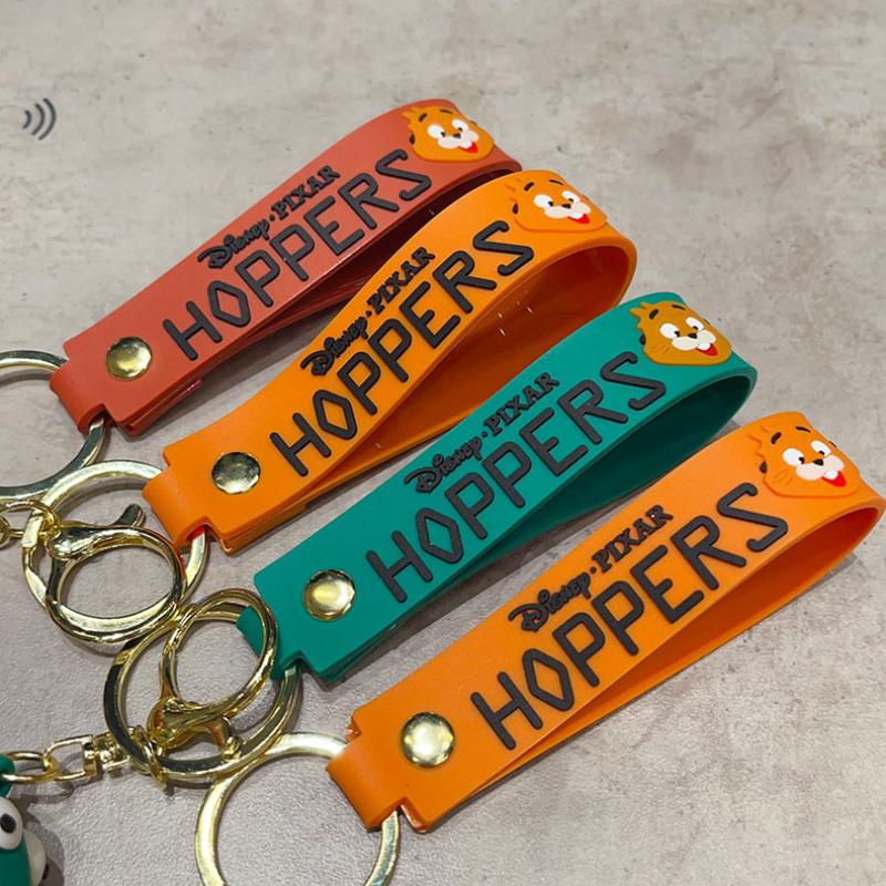 3D Cute Orange Beaver Keychain Cartoon Animal Doll Pendant Key Chains Bag Charm Car Keyring Accessories Gift