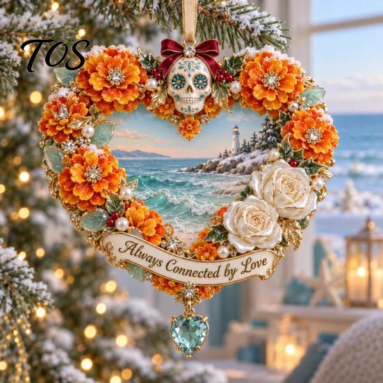Durable Acrylic Ornaments Day of The Dead Ornament, Mexcian Flower Skeleton Hanging Decoration, Dia Indoor Home Accents De Los Muertos Sugar