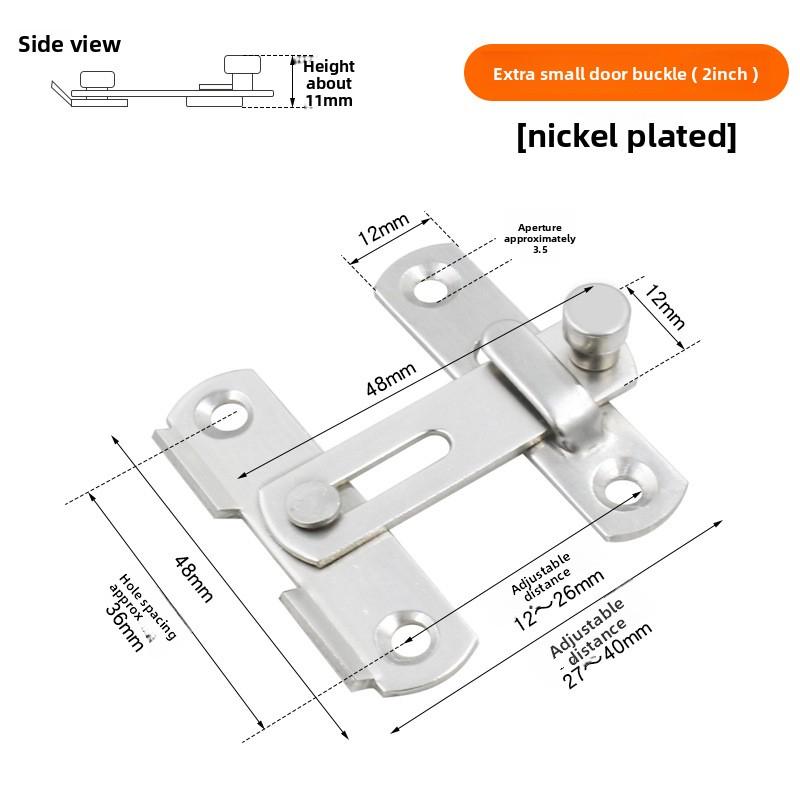 

Jin Teshun Door Latch Bathroom Sliding Door Lock Bolt Anti-theft Room Door Sliding Door Lock Buckle Toilet Latch Door Bolt