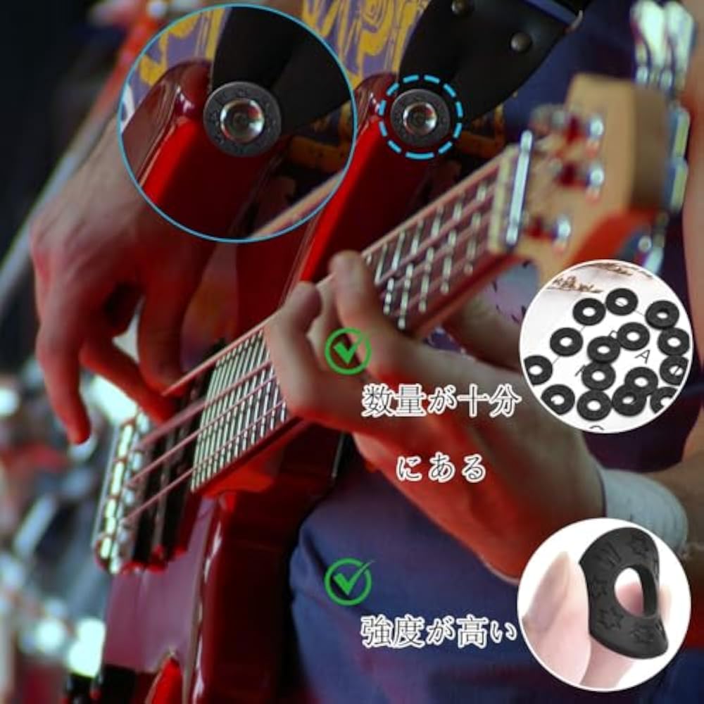 Guitar Straps Lock Bass Strap Pins Musical Instrument Accessories Fall Prevention Silicone Straps...