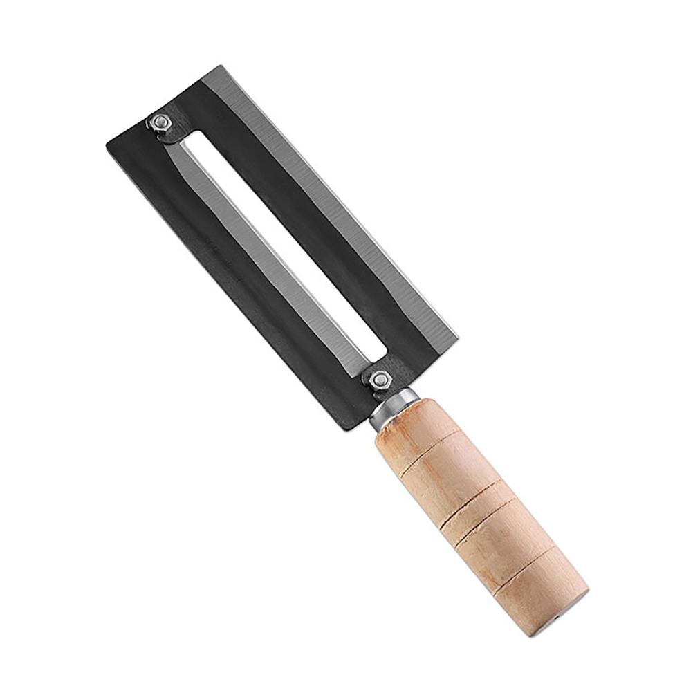 Zuckerrohr-Schälmesser, Ananasschäler, Zuckerrohr-Schälschneider aus Karbonstahl mit Holzgriff