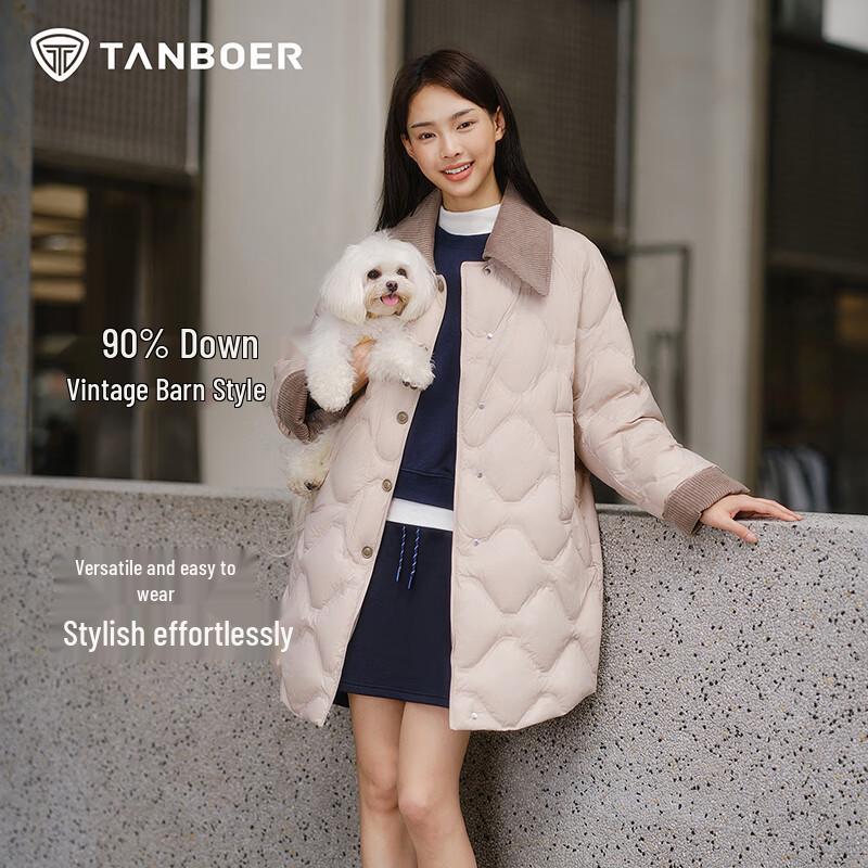 

Tanboer Women s Lightweight Mid-Length Lapel Collar Down Jacket TB5330232A M (165)