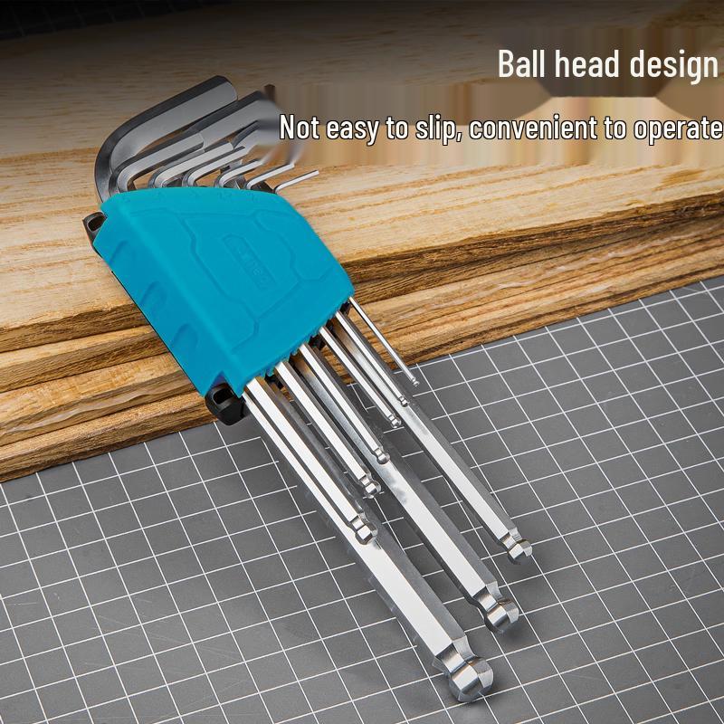 Deli 9-Piece Extended Ball Head Hex Key Set