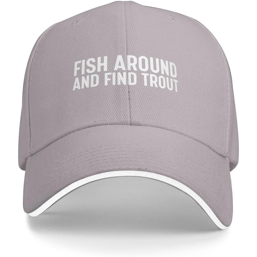 Fish Around And Find Trout Baseball Cap Polyester Casual Sun Protection Adjustable Hat