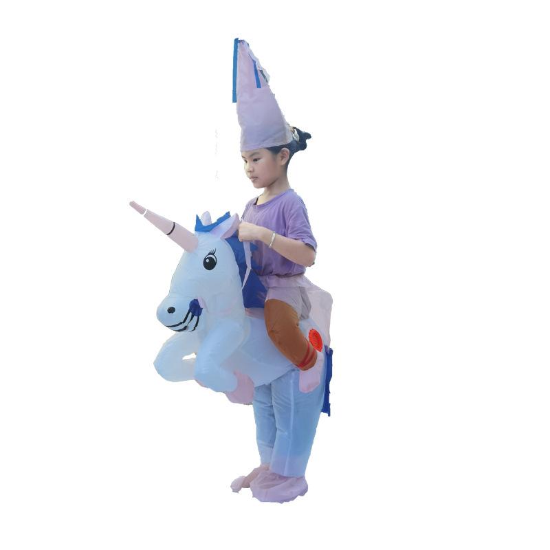 

Halloween Christmas Children S Unicorn Inflatable Pegasus Wildebeest Cartoon Human Puppet Uniform Riding Party Performance Uniform Child