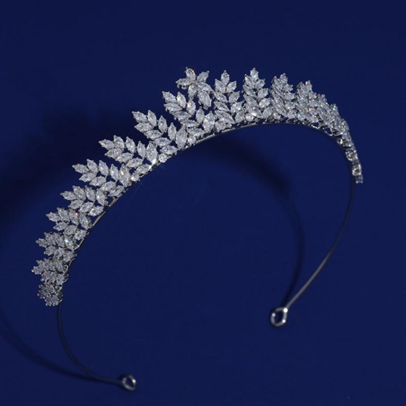 Elegant Crystals Tiaras Portable for Bridal Silver Princess Crowns Headband Hair Accessory for Wedding and Pageant