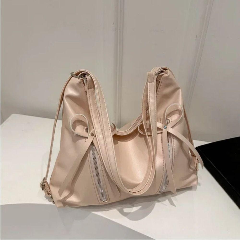 Korean Bow Tote Bag Versatile Women's Handbags Trendy Bows Armpit Bag Underarm Bag