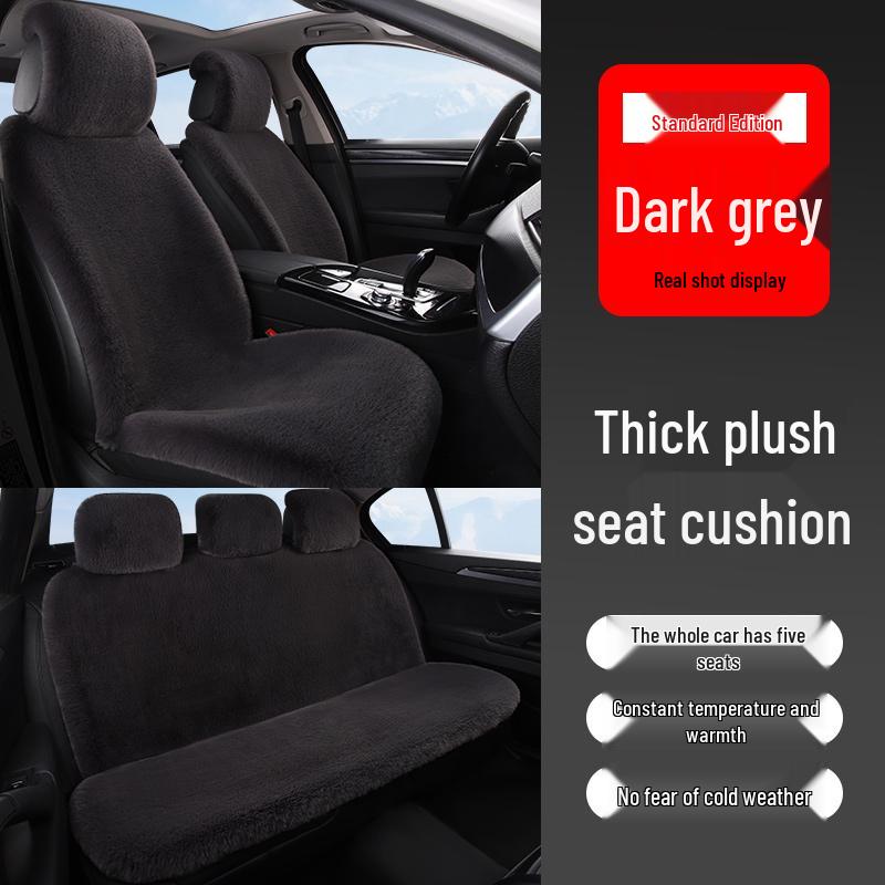 Universal Plush Car Seat Cushion: Thick, Warm Winter Rabbit Fur Cover