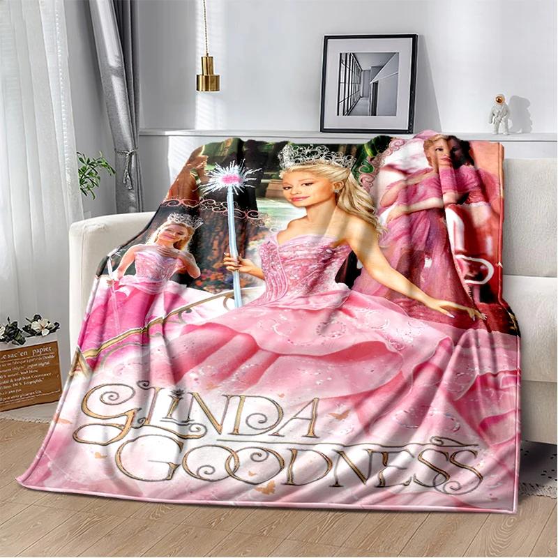 3D Glinda Musical Movie Wicked Cartoon Soft Plush Blanket,Flannel Blanket Throw Blanket for Living Room Bedroom Bed Sofa Cover