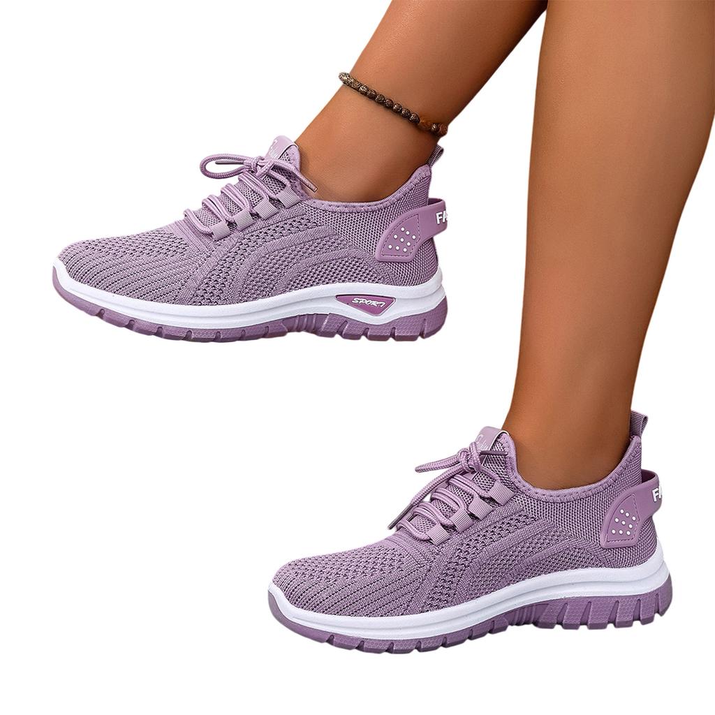 Lightweight Breathable Casual Sneakers for Women Flexible Slip-On Athletic Shoes with Knit Upper and Cushioned Sole for Everyday Wear