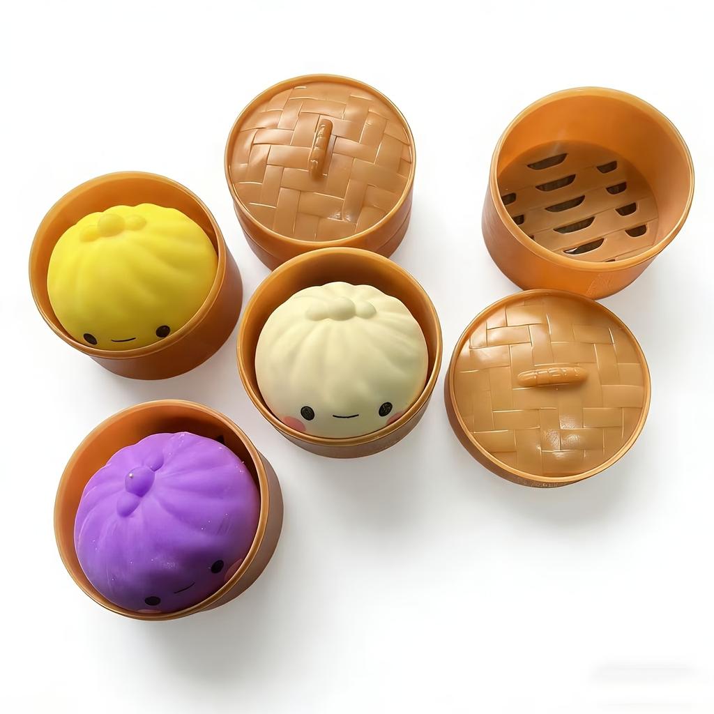 1PC Squishy Dumpling Stress Ball, Slow Rebound Bun Shape Hand Relaxation Toy, Party Favor Gift for Halloween Christmas Kids