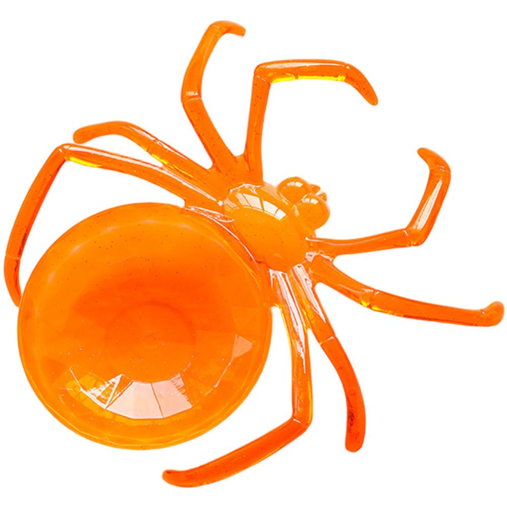 Halloween Plastik Süßigkeitenschale mit Spinnen- und Totenkopfdesign, große Servierschale für Party-Leckereien in Orange, Lila und Schwarz