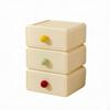 3 Pieces Desktop Drawer Storage Box Round Knob Handle Stackable Desk Organizer Rounded Edges