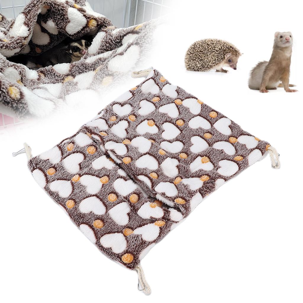 Small Pet Hammock Warm Envelope Hanging Bed Cage with Hooks for Hamsters Rabbits