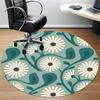 1pc Floral Pattern Office Round Area Rug, Indoor Mat Suitable For Office, Under Office Chairs Bedroom Living Room Home Decor, Room Deco
