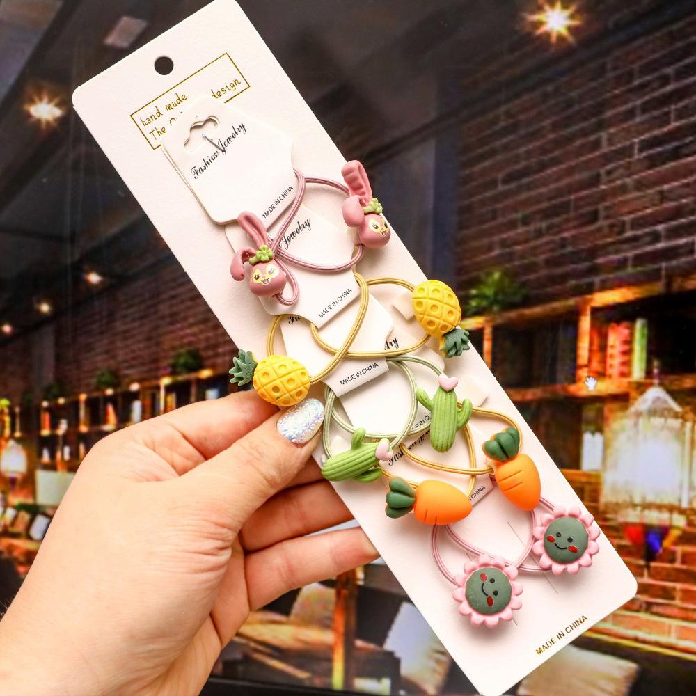 Cartoon Animal Flowers Princess Scrunchie Children Girls Kids Elastic Hair Rubber Bands Accessories Tie Hair Ring Rope Headdress