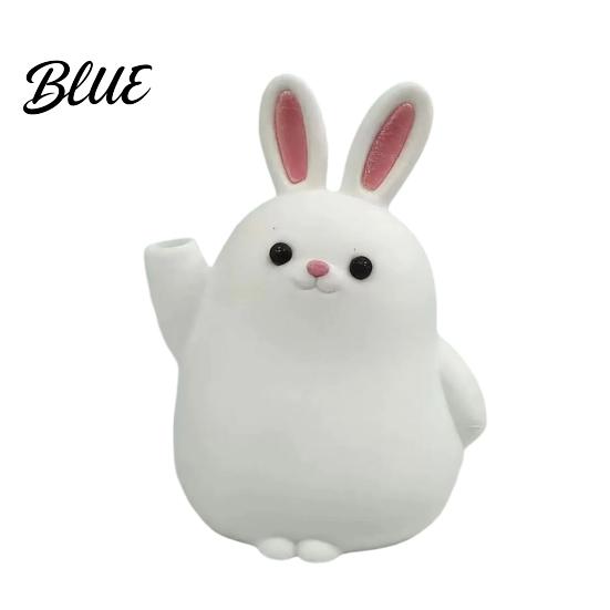 Hydroponic Plants Holder 3D Printed Rabbit Vase Ornament White Bunny Flower Desktop Animal Ornament Container Shape Decoration for Home Office