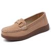 Spring and summer new soft-soled, anti-slip, flat-bottomed, breathable and casual mom leather shoes, single shoes and loafers