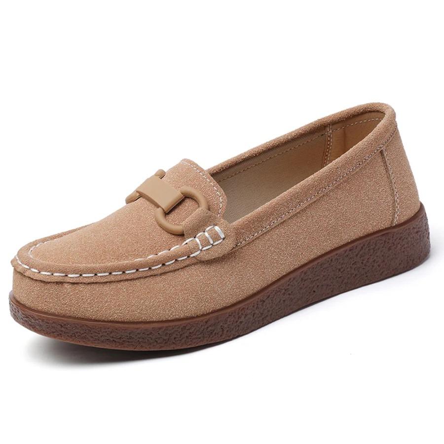 Spring and summer new soft-soled, anti-slip, flat-bottomed, breathable and casual mom leather shoes, single shoes and loafers