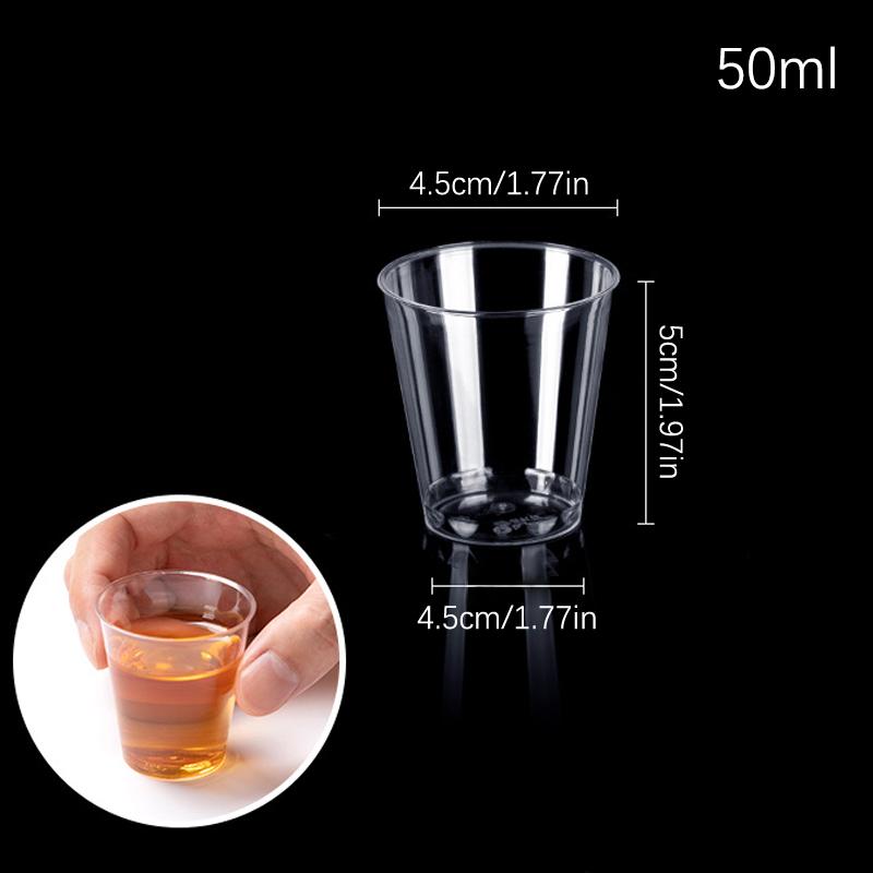 50Pcs Mini Clear Plastic Disposable Party Shot Glasses Jelly Cups Plastic Cup