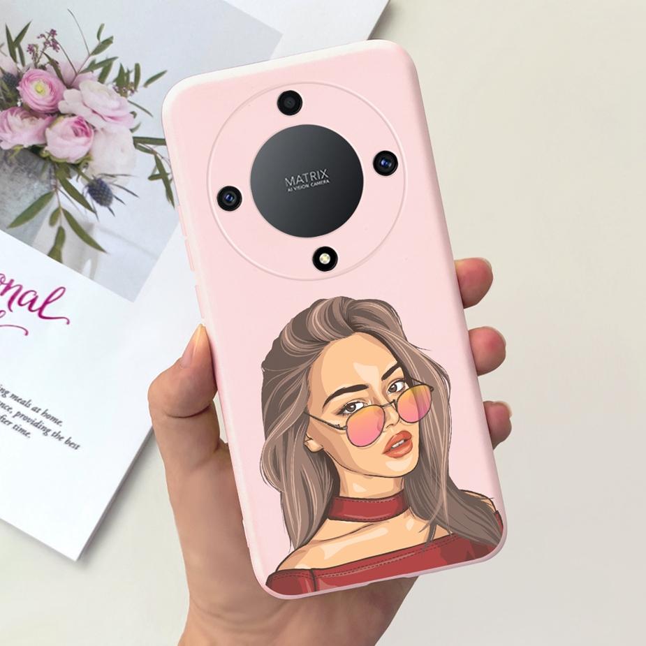 Für Honor Magic6 Lite Hülle Honor X9b Hübsche Mädchen Sonnenblumen Hülle Weiche Silikon Handyhülle Für Honor Magic6 Lite HonorX9b Bumper