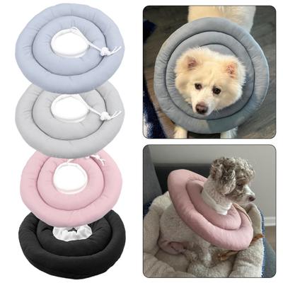 Guler Con pentru Câini Moale Reglabil Guler Donut cu Șnur Alternativă la Gulerul Con după Operație