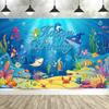 Under The Sea Ocean Animal Birthday Banner – Dolphin & Shark Decor, Perfect For Kids' Party & Baby Shower Background-Tapestry