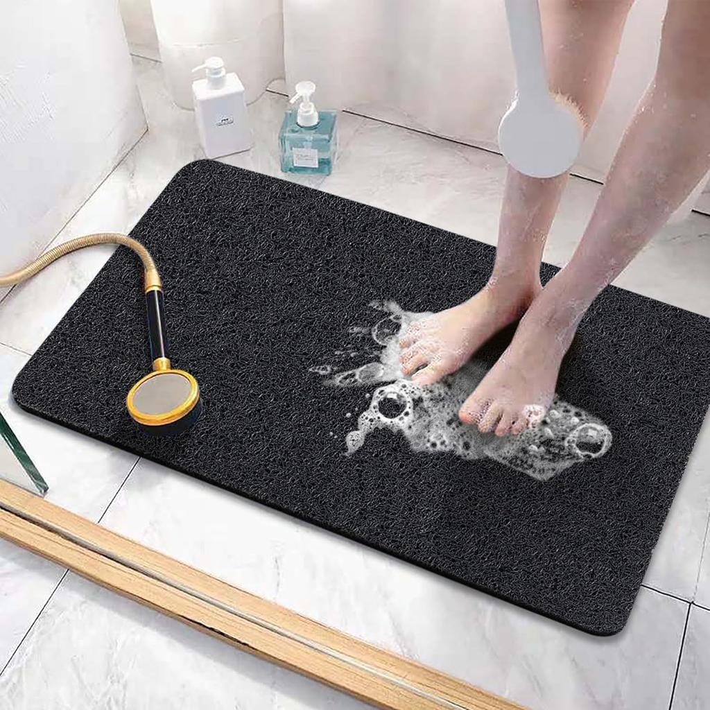 Comfortable Non-Slip PVC Shower Bath Mat with Suction Cups Quick Drying and Easy Cleaning Modern Style for Home and Hotel Use