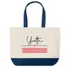 Tote Bag - PLANETEE - Yvette En Vacances - Fond Bleu - Coton - 40x45 Cm - Fabriqué En France
