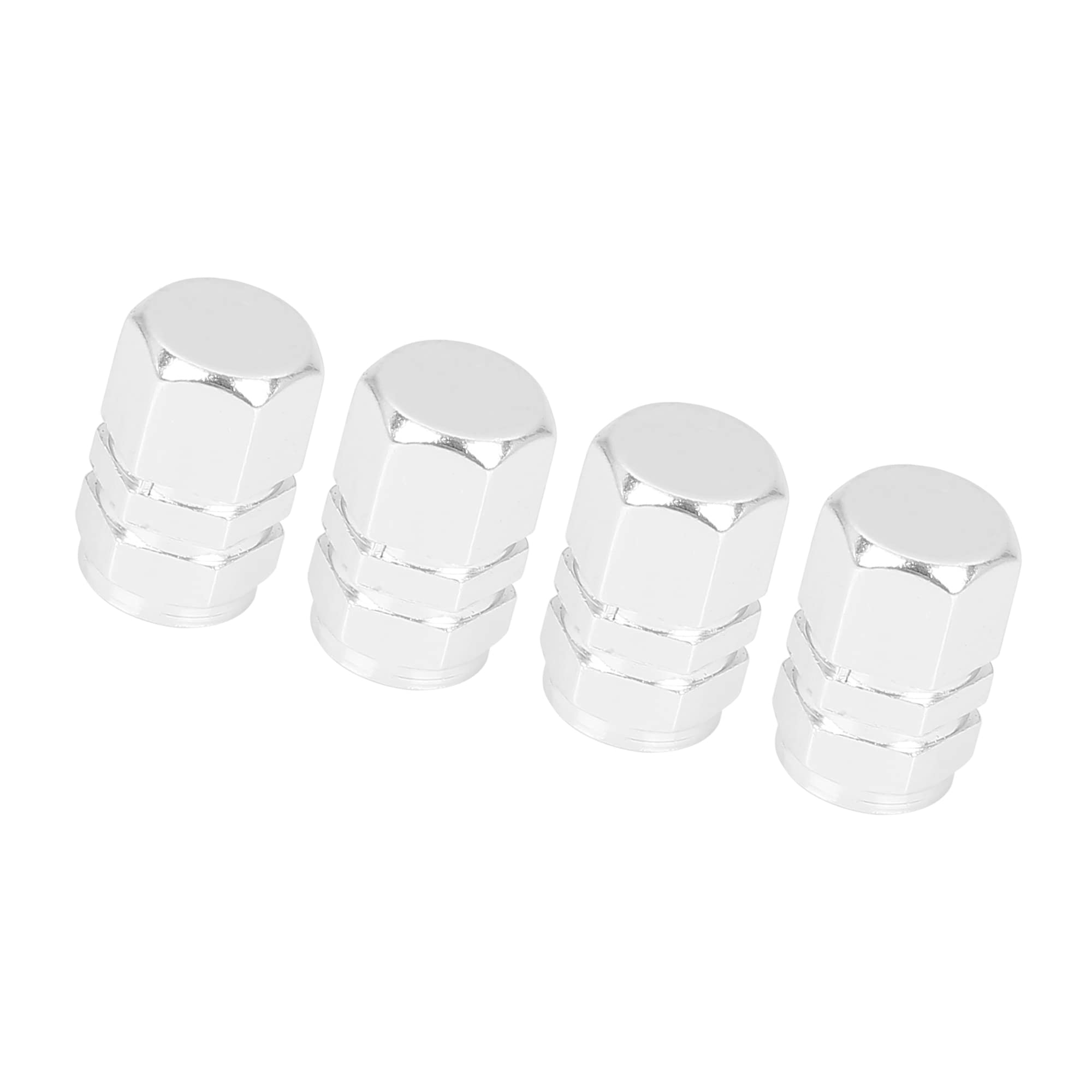 

ACROPIX Universal Silver Tone Tire Stem Valve Caps 4 Pcs