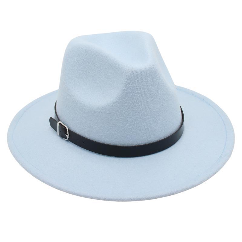 Nostalgiczny Cylinder Kapelusz Jazzowy Studio Klamra do Paska Męska i Damska Kapelusz Filcowy Model Cienia Kapelusz Wełniany Styl Hepburn