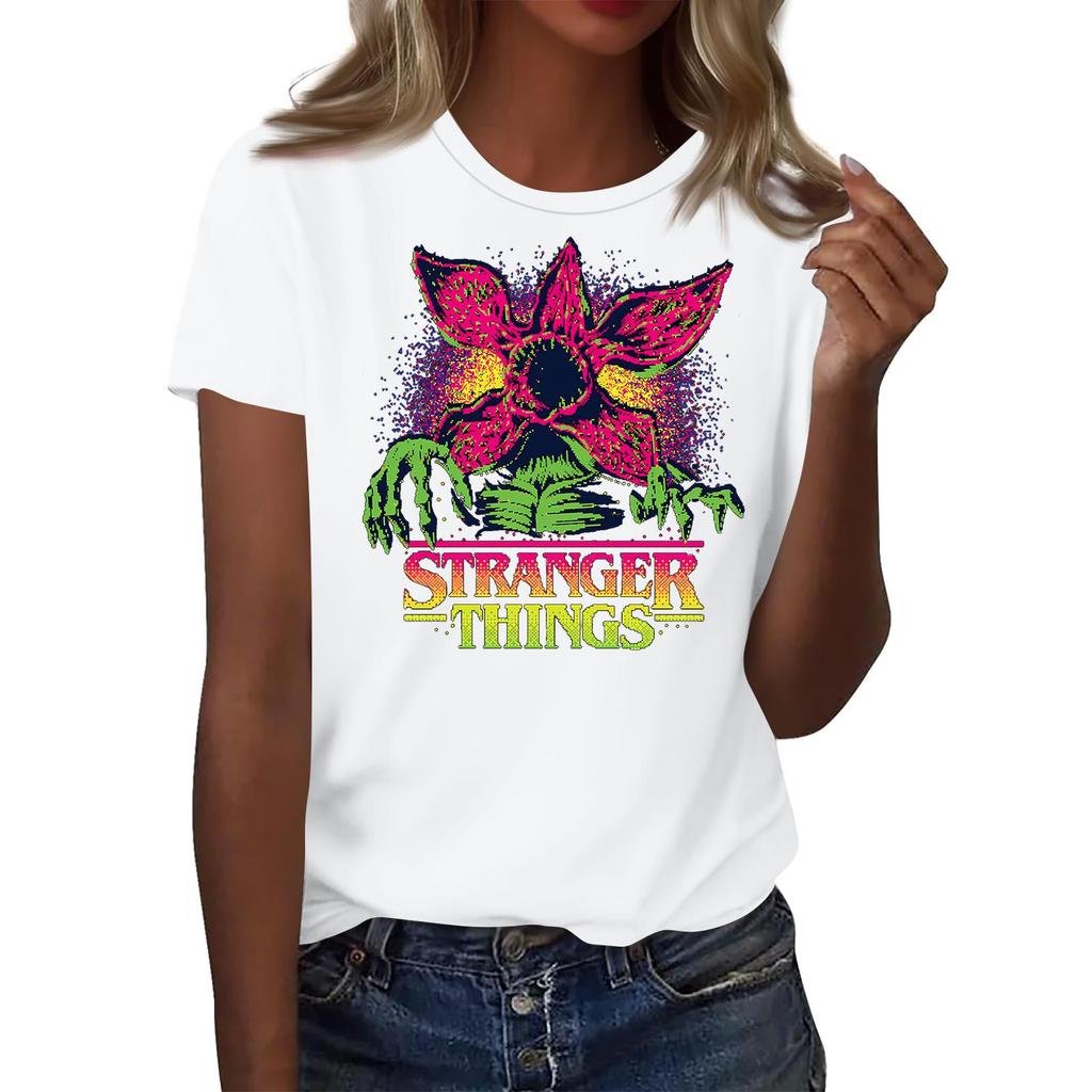 Women's Fashionable And Casual Long Sleeve Printed Short-Sleeved Top