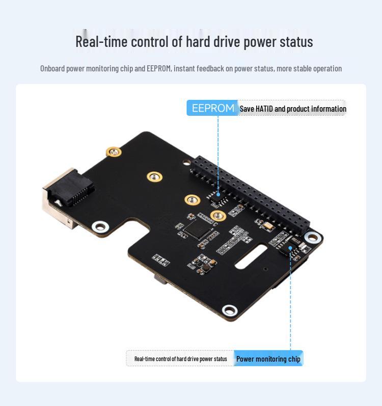 Raspberry Pi 5th Gen M.2 PCIe to Gigabit Ethernet HAT+ Board, 5Gbps Speed, Driver-Free SSD Boot