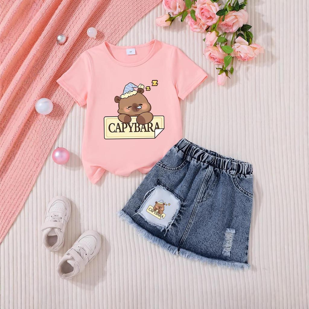 Set di gonne casual in denim alla moda per bambine