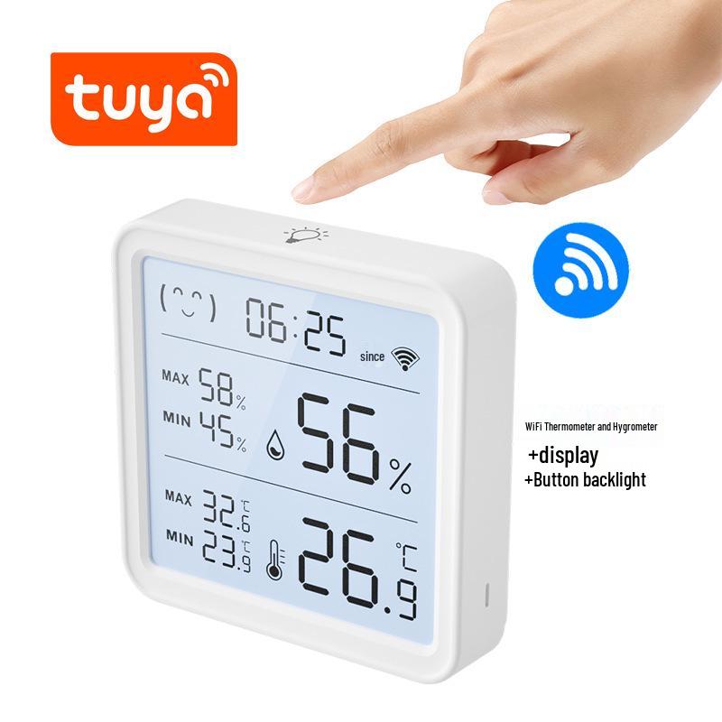Tuya WiFi Temperature & Humidity Detector: Smart Indoor Zigbee Thermohygrometer.