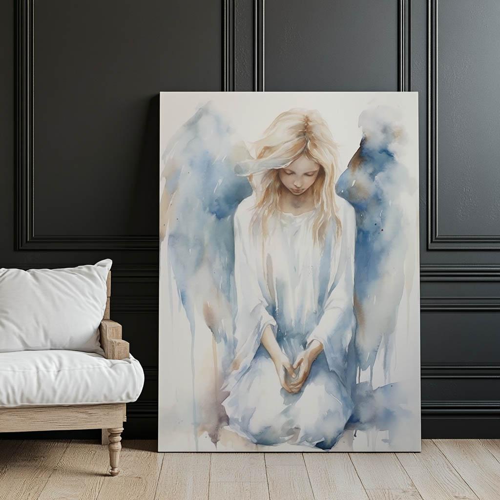 Spokojny Anioł W Pastelowej Harmonii Spokojny Anioł W Pastelowej Harmonii, 30X40 Cm, Bez Ramy, Papier Matowy 230 Gsm