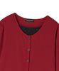 AWESOME STUDIO Layered Ribbed Cardigan T-Shirt Wine