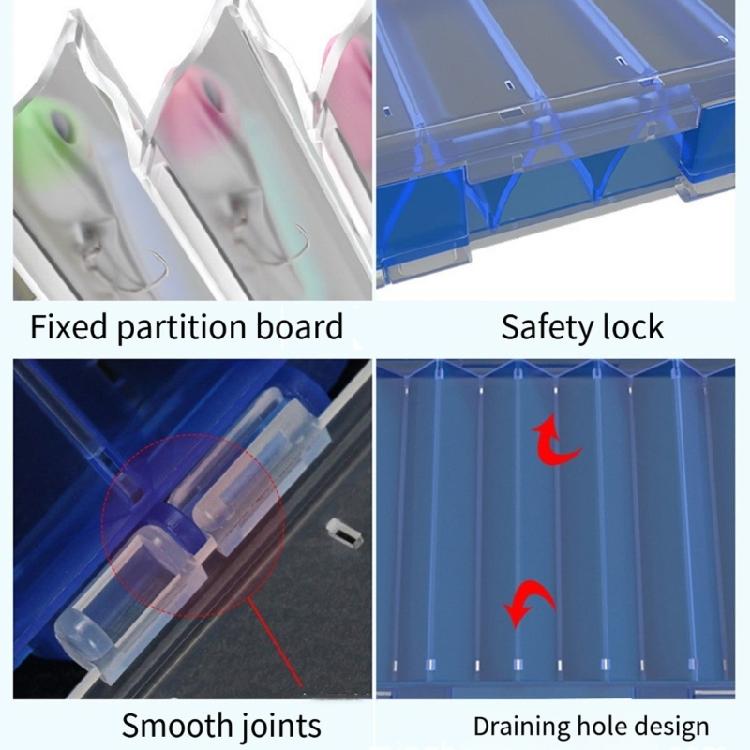 Outdoor-Angelwerkzeugkasten Tragbarer Angelköderkasten Angelwerkzeug Köder Köderbox Doppelseitige Köder Köder-Organizer