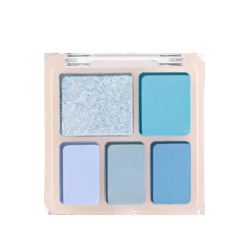 Korean-Style Color-Block Matte & Pearlescent Blush/Highlighter Palette - Long-lasting & Pigmented