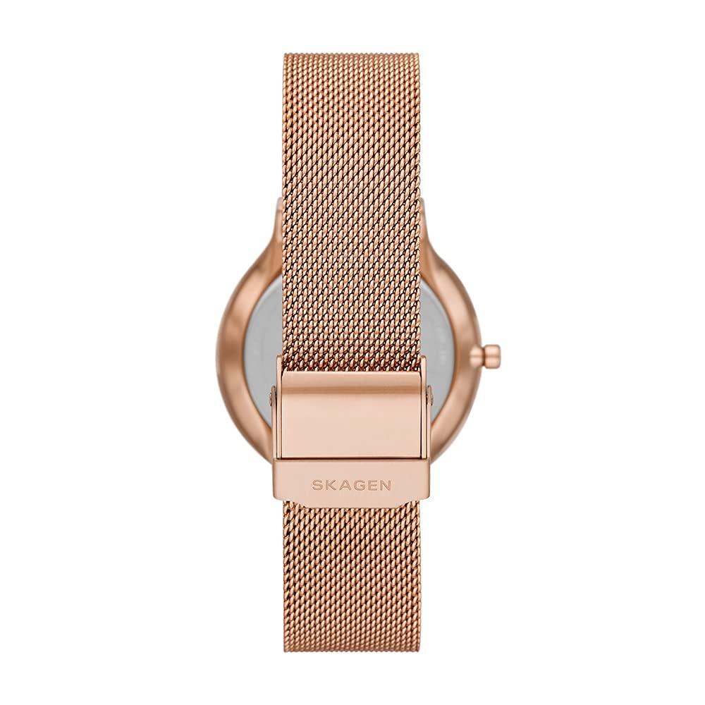 Skagen Dámský quartzový hodinky Freja s řemínkem z nerezové oceli Rose 16, zlatý, (Model SKW3020)