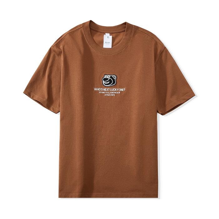 Printed Short-sleeved Bear Letters Simple Relaxed Fit Everyday Top Spring and Summer T-shirt Everyday Half-sleeved