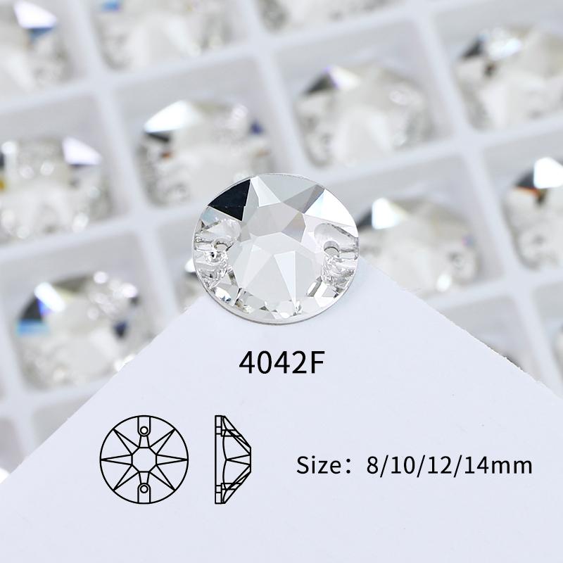 Dongzhou Round Flatback Glass Rhinestone Sew on Crystal Loose Crystal Beads Garment Sewable Rhinestone Diy Accessories