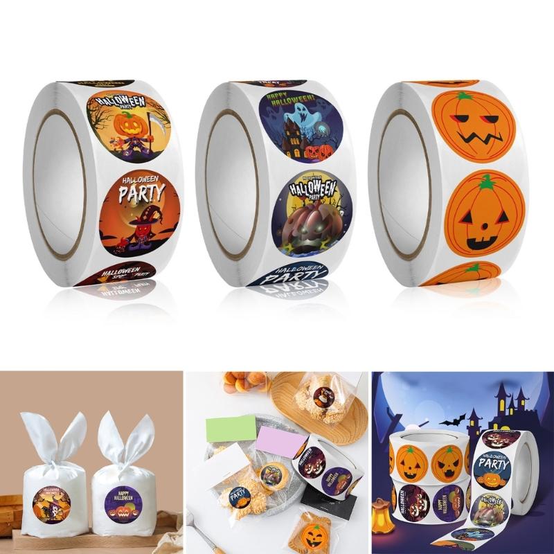 500-Count Halloween Stickers Halloween Labels Gift Sealing Stickers Self-adhesive Gift Wrap Stickers Halloweens Supplies